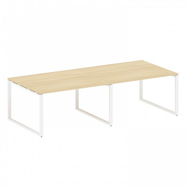 Стол для переговоров "Metal System" БО.ПРГ-2.3 акация/белый - Вид 1