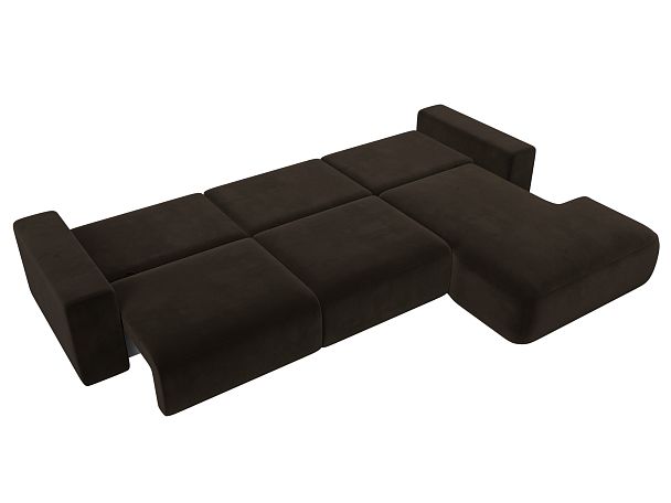 Диван угловой Лига-036 Классик Лонг правый угол Микровельвет коричневый - Вид 10
