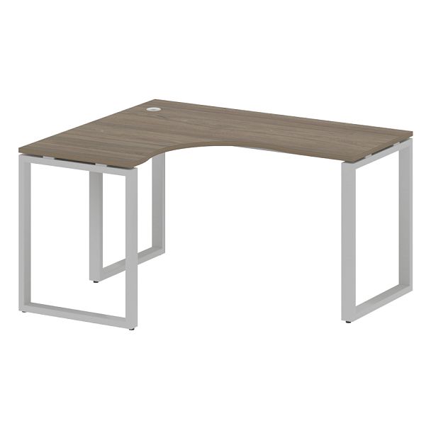 Metal System Стол криволинейный левый на О-образном м/к БО.СА-3 (L) Вяз/Серый металл 1400*1200*750 - Вид 1