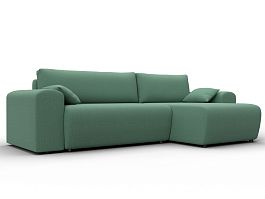 Диван угловой Лига-099 угол универсальный Рогожка зеленый - Фото предпросмотра