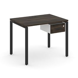 Concept Стол рабочий с подвесной тумбой с одним ящ. CN.SP-109 W Дуб Мали/Белый Бриллиант/Металл Черный 980*720*750 - Фото предпросмотра