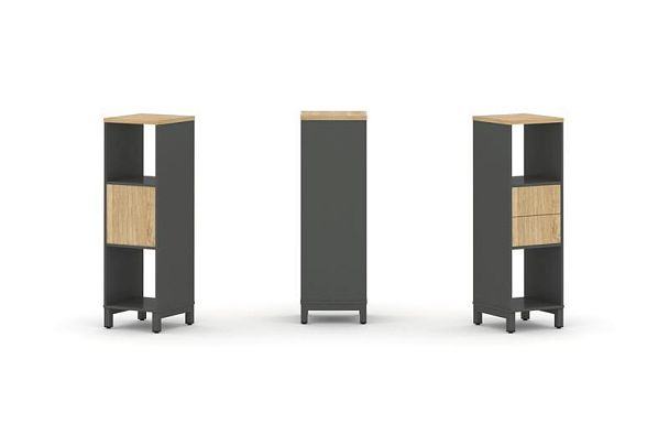 Стайл Проджект Набор стеллажа 1 сторон., 3 яр. SN.NS-311 Антрацит/Тиквуд Светлый/Металл Антрацит 387 - Вид 1