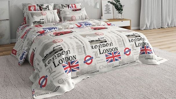 Постельное белье двуспальное Лондон - Вид 1