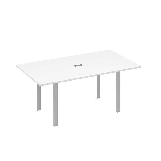 Стол 180 на металлокаркасе UNO для переговоров A4 А4 Б1 122 БП белый премиум / металлокаркас серый - Вид 1