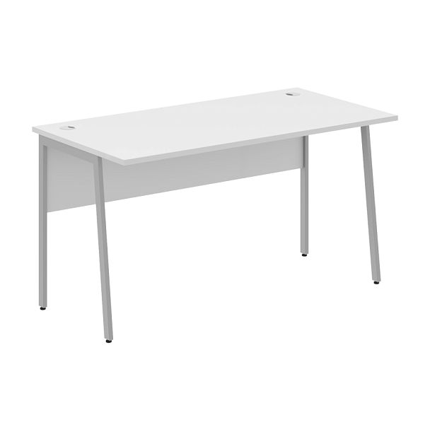 Стол прямой СП-3P Белый/Алюминий 1400х720х755 IMAGO PLUS - Вид 1