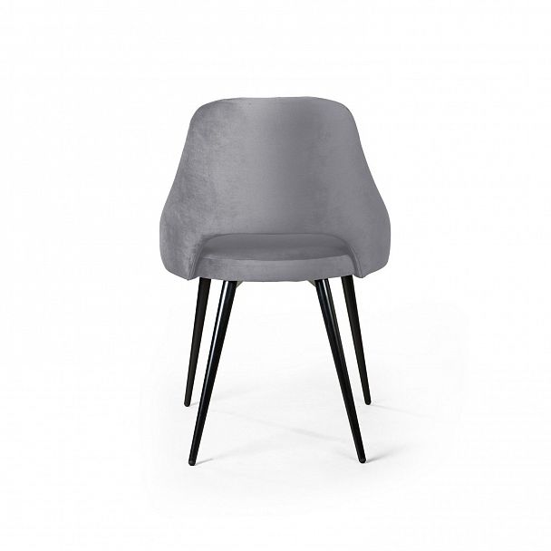 Стул William, бархат светло-серый 26/ черный конус - Вид 4