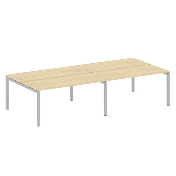 Metal System Quattro Р. ст. на 4 раб. места на П-образном м/к 50БП.СМ-4.4 Акация/Серый металл 3200*1475*750 - Вид 1