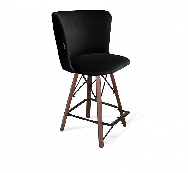 Стул полубарный Sheffilton SHT-ST36/S80-1 ночное затмение/темный орех/черный - Вид 2