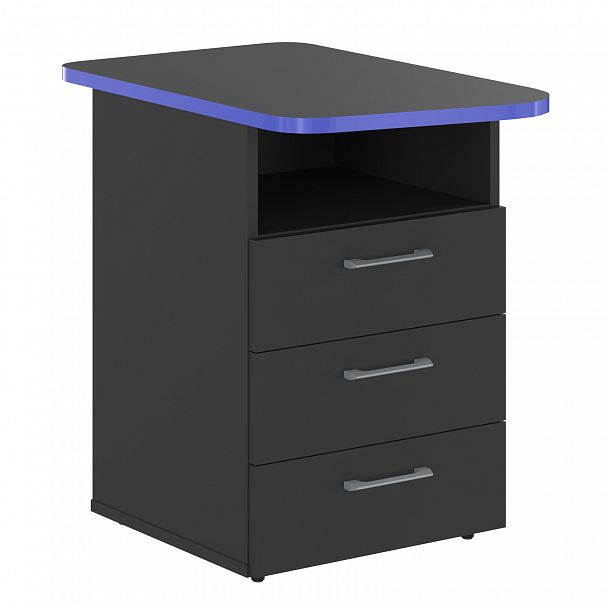 Тумба "Skilll" SKLC-3D.1 антрацит/синий - Вид 1