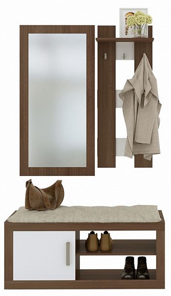 Стенка для прихожей Toivo ТОЙ-ПР 8 Белый/Шамони - Вид 1