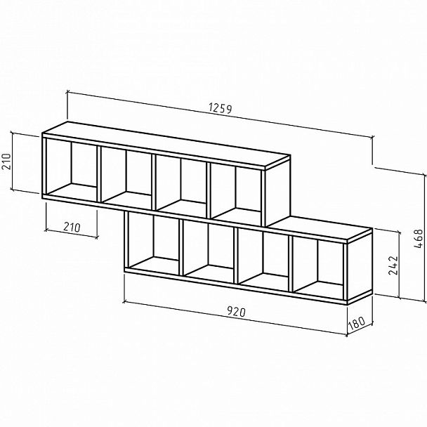Полка книжная Вайс-7 - Вид 2