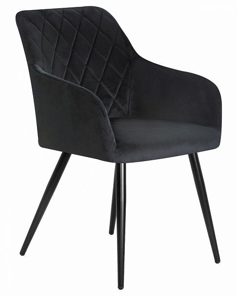 Стул обеденный DOBRIN ROBERT (черные матовые ножки, велюр V108-77 Чёрный) - Вид 1