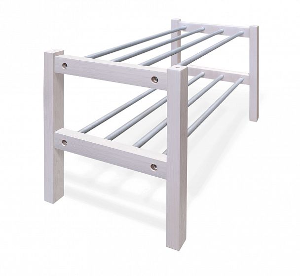 Полка для обуви Sheffilton Альберо SHT-SR9-4 беленый/алюм.металлик - Вид 7