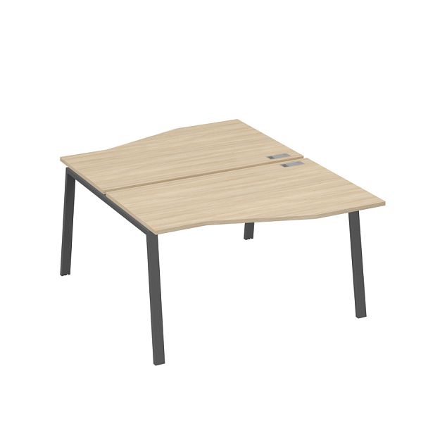 Рабочая станция столы Техно (2х140) каркас TRE A4 А4 Б3 190  БП дуб скандинавский / металлокаркас антрацит - Вид 1