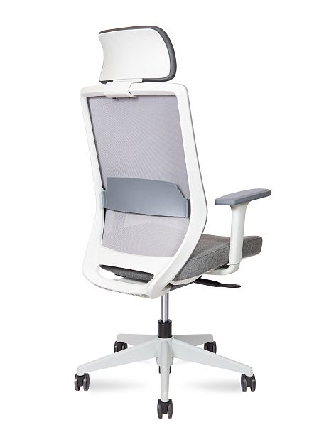 Кресло офисное / Mono grey / серый пластик / серая ткань / серая сетка - Вид 4