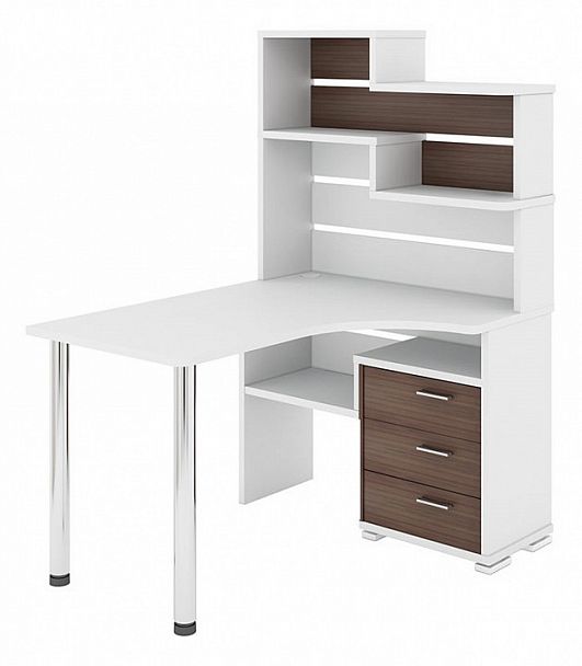 Стол компьютерный Домино СР-132 Белый/Шамони правый - Вид 1