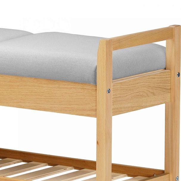 Обувница деревянная Вудсен Натуральный/Светло-серый велюр - Вид 7