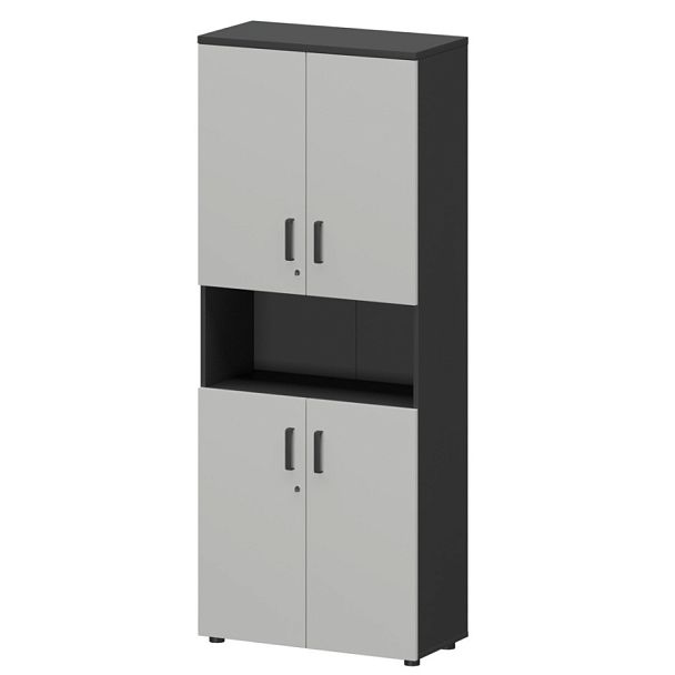 Шкаф СМШ-58Д4 Тип1 Графит/Белый 792x380x1990 Смарт - Вид 1