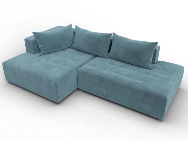 Диван угловой Лига-103 НПБ угол левый Велюр бирюзовый - Вид 6