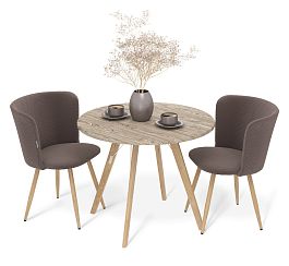 Обеденная группа Sheffilton SHT-DS308 арон/кофе мокко/прозрачный лак/черный муар - Фото предпросмотра