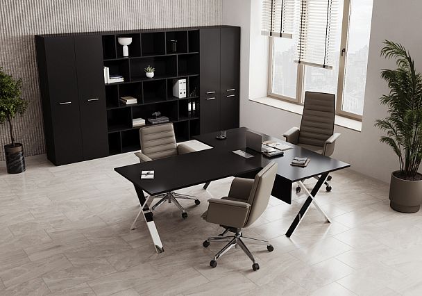 Cross Гардероб узкий универсальный CRU.GB-101 Базальт UM/Черный UM 600*460*2000 - Вид 3