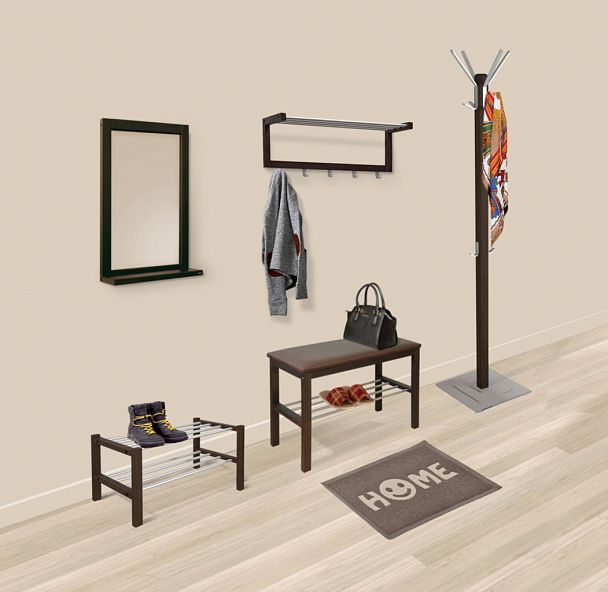 Вешалка Sheffilton Альберо SHT-CR11 напольная венге/алюм.мет - Вид 6