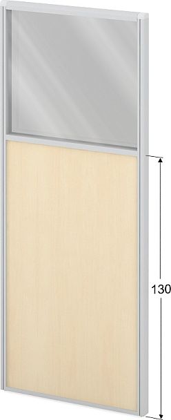 Модуль комбинированный "Мобильные офисные перегородки «Логика»"  ПК-ЛГ-МДК200х120/130С/Д-В1-466 клен - Вид 1