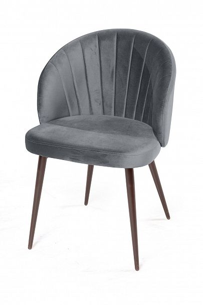 Стул Mont Blanc, бархат светло-серый 26 / черный конус - Вид 3