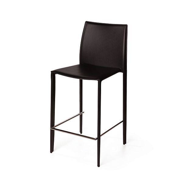 Стул полубарный Rolf, кожа черный - Вид 9