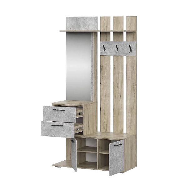 мс для прихожей Бостон ВШ-1 дуб крафт серый/бетонный камень - Вид 2