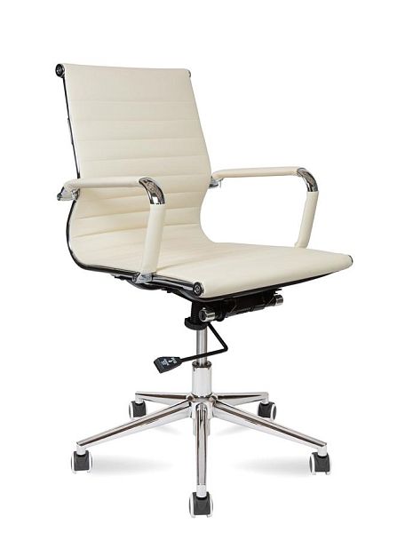 Кресло офисное / Техно LB / хром / слоновая кость экокожа - Вид 1