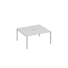 Стол 160 с опорами DUE для переговоров A4 А4 Б2 136 БП серый / металлокаркас серый - Фото предпросмотра