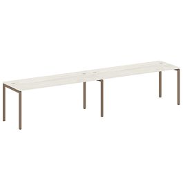 Metal System Quattro Р. ст. на 2 раб. места на П-образном м/к 40БП.СМ-2.5 Дуб наварра/Мокко металл 3600*720*750 - Фото предпросмотра