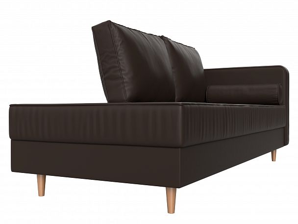 Кушетка Прайм правый (полностью экокожа коричневая) - Вид 3