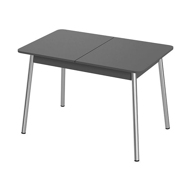 Стол Лион 2 ЛДСП (Подстолье косое хром(мет)) НЕ ВЫБИРАТЬ Графит - Вид 1