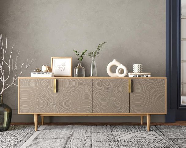Комод под TV с четыремя дверками Line R21/beige - Вид 4