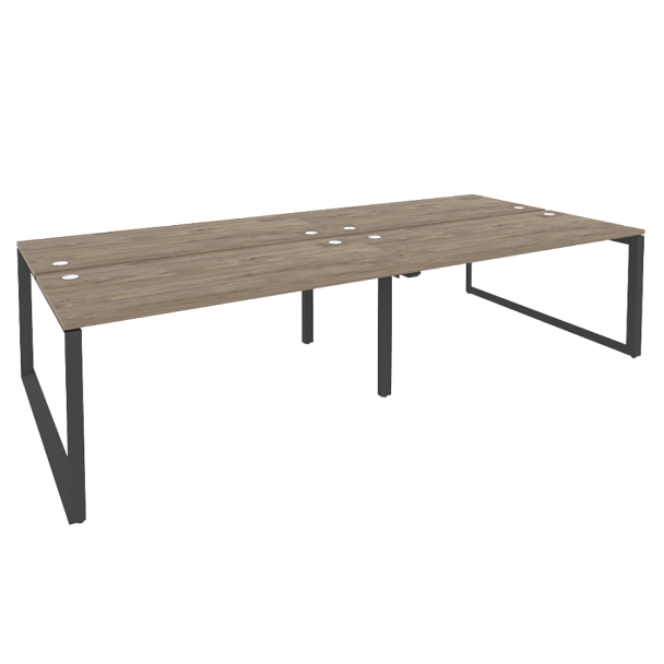 Onix Рабочая станция на О-образном м/к O.MO-D.RS-4.4.7 Тиквуд темный/Антрацит металл 3160*1475*750 - Вид 1