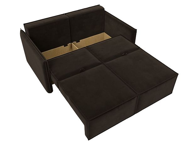 Диван прямой Либерти мини Микровельвет коричневый - Вид 8