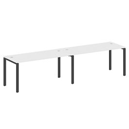 Metal System Р. ст. на 2 раб. места на П-образном м/к БП.СМ-2.4 Белый/Антрацит металл 3200*720*750 - Фото предпросмотра