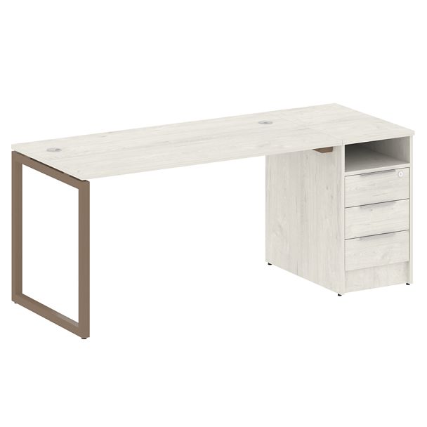 Metal System Quattro Р. ст. с тумбой на О-образном м/к 40БО.РС-СТП-1.3 Дуб наварра/Мокко металл 1812*720*750 - Вид 1