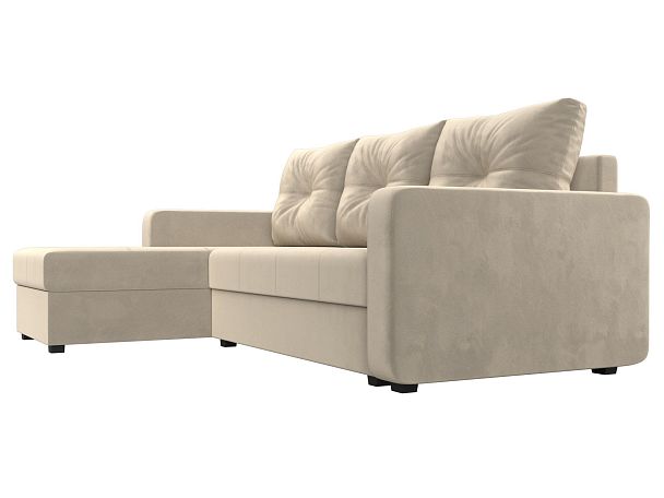 Диван угловой Ливерпуль Лайт левый угол Микровельвет бежевый - Вид 3