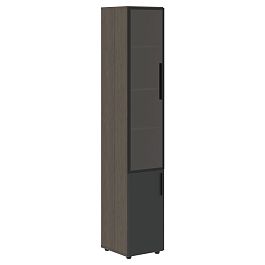 Шкаф высокий узкий VHCS 40.2(L) Яшма черный/Дуб Сильвер 400х430х2253 VELION - Фото предпросмотра