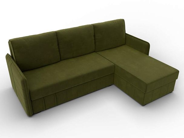 Диван угловой Слим угол универсальный Микровельвет зеленый - Вид 6