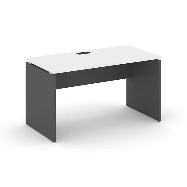 Стайл Проджект Стол письменный SN-D.SP-004 Белый/Антрацит NEW/Черная Заглушка 1580*600*750 - Вид 1