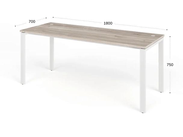 TANDEM RTD070-MK-180-MA Стол прямой на металлокаркасе ун-й 1800х700х750 Дуб Маувелла/Белый - Вид 2