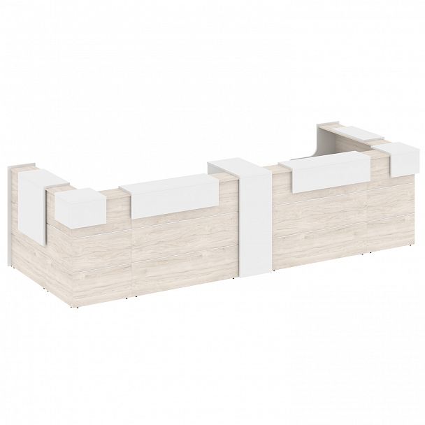 Ресепшн П-образный "Onix" O.R-K-37 денвер светлый/белый - Вид 2