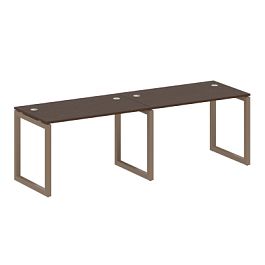 Metal System Quattro Р. ст. на 2 раб. места на О-образном м/к 50БО.СМ-2.2 Венге/Мокко металл 2400*720*750 - Фото предпросмотра