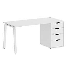 Home Office Стол письменный VR.SP-3-158.4.A Белый бриллиант/Белый металл 1580*720*750 - Фото предпросмотра