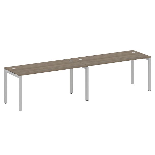 Metal System Quattro Р. ст. на 2 раб. места на П-образном м/к 50БП.СМ-2.4 Вяз/Серый металл 3200*720*750 - Вид 1