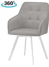 Кресло поворотное Мони Светло-серый E81 / белый - Фото предпросмотра